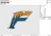 F logo Embroidery File 6 size