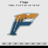 F logo Embroidery File 6 size