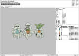 Floral Ghost Embroidery File 6 sizes