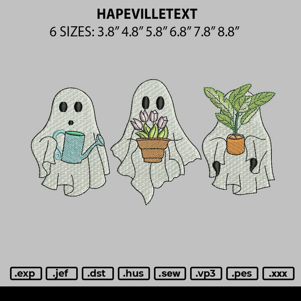 Floral Ghost Embroidery File 6 sizes