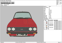 Red Car 0612 Embroidery File 6 sizes