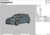 Grey Car 0204 Embroidery File 6 sizes