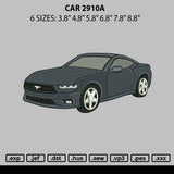 Car 2910a Embroidery File 6 sizes