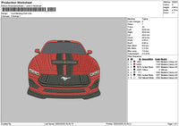 Red Car Front 2002 Embroidery File 6 sizes