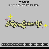 Foxytext Embroidery File 6 sizes