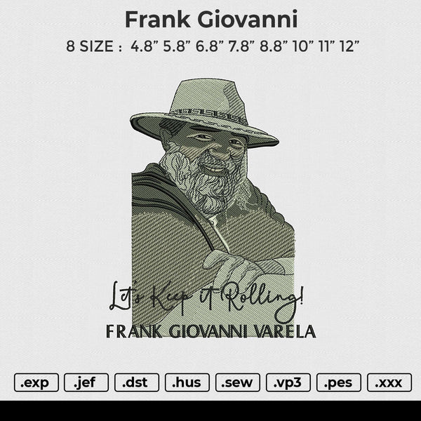 Frank giovanni Embroidery File 6 size