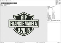 Frankie Varela Embroidery File 6 sizes