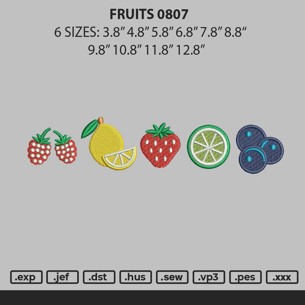 Fruits 0807 Embroidery File 6 sizes