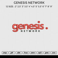 GENESIS NETWORK Embroidery File 8 size