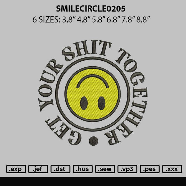 Smilecircle0205 Embroidery File 6 sizes