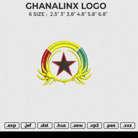 GHANALINX LOGO Embroidery File 6 size