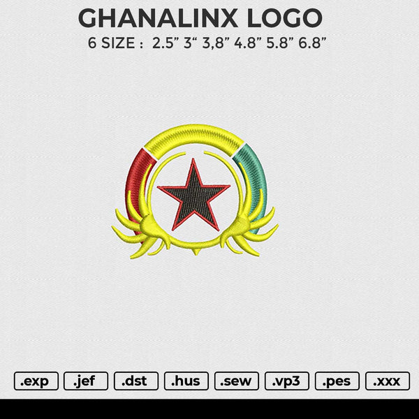 GHANALINX LOGO Embroidery File 6 size