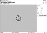 Ghost Middle V2 Embroidery File 6 sizes