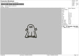 Ghost Middle V2 Embroidery File 6 sizes