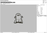 Ghost Middle V2 Embroidery File 6 sizes