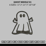 Ghost Middle V2 Embroidery File 6 sizes