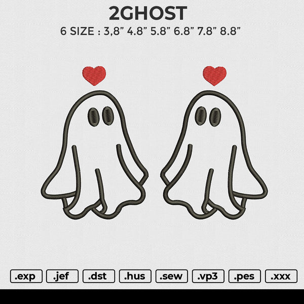 2GHOST Embroidery File 6 size