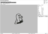 Ghost Middle Embroidery File 6 sizes