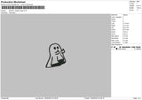 Ghost Middle Embroidery File 6 sizes