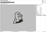 Ghost Middle Embroidery File 6 sizes
