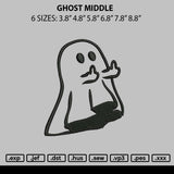 Ghost Middle Embroidery File 6 sizes