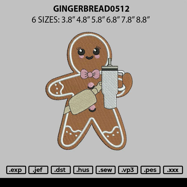 Gingerbread0512 Embroidery File 6 sizes