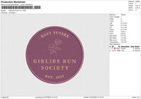 GIRLIES RUN FILL Embroidery File 6 sizes