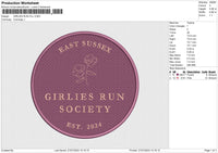 GIRLIES RUN FILL Embroidery File 6 sizes