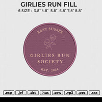 GIRLIES RUN FILL Embroidery File 6 sizes