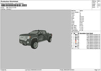 Black Truck 0602 Embroidery File 6 sizes