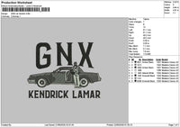 Car Gnx V2 Embroidery File 6 sizes