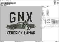 Car Gnx V2 Embroidery File 6 sizes