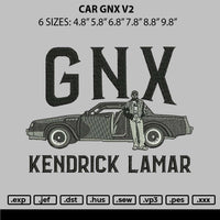 Car Gnx V2 Embroidery File 6 sizes