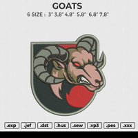 GOATS Embroidery File 6 size