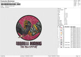 GODZILLA KONG Embroidery File 6 size