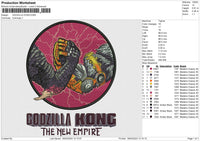 GODZILLA KONG Embroidery File 6 size
