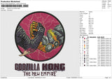 GODZILLA KONG Embroidery File 6 size