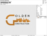 GOLDEN KEY Embroidery File 6 size