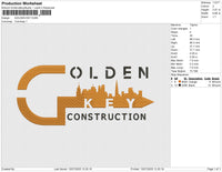 GOLDEN KEY Embroidery File 6 size
