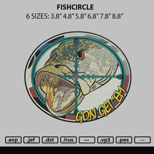 Fishcircle Embroidery File 6 sizes