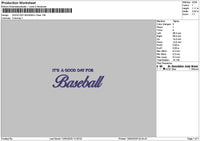 Baseballtext 1204a Embroidery File 6 sizes