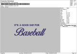 Baseballtext 1204a Embroidery File 6 sizes