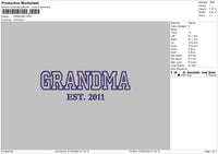 Grandma 0105 Embroidery File 6 sizes