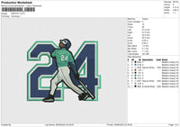 GRIFFEY Embroidery File 6 size