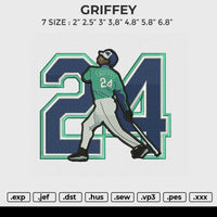 GRIFFEY Embroidery File 6 size