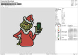 Grinch Drink 02 Embroidery File 6 sizes