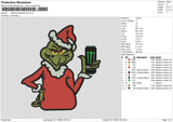 Grinch Drink 02 Embroidery File 6 sizes