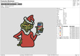 Grinch Redbull Embroidery File 6 sizes