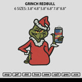 Grinch Redbull Embroidery File 6 sizes