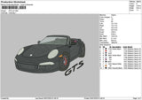 Black Car Gts 0507 Embroidery File 6 sizes